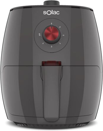 Фритюрниця Solac Taurus Léviter без олії, 2,5 л, 1500 Вт, 80-200°C, таймер 30 хв, сірий, антипригарна, для дієтичного приготування