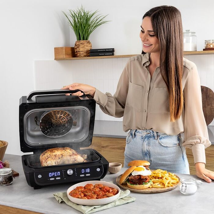 Аерофритюрниця-гриль Cecotec Cecofry FireDome 6000 без олії, 6 л, 2400 Вт, 6 режимів приготування, 4 рівні гриля, з термостатом та аксесуарами