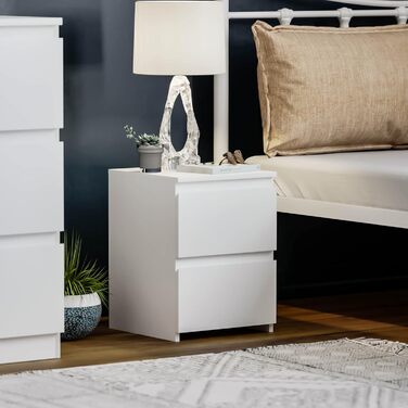 Тумба приліжкова Vida Designs Denver з 2 шухлядами, біла, 40x29,5x29,5 см