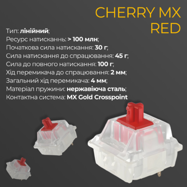 Механічна клавіатура Ducky One 3 SF Cherry MX Red RGB Black UA