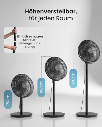 Вентилятор підлоговий Pro Breeze AirFlo Slim: 3 швидкості, 95° поворот, таймер 9 год, пульт, для дому та офісу, чорний