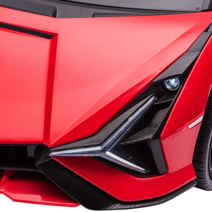 Дитячий електромобіль 12V, 2 режими руху, Lamborghini Sian SUV, іграшковий електромобіль з пультом дистанційного керування, музикою (MP3/USB), світлом, для дітей 3-5 років (37-60 місяців), металевий, червоний, розміри: 108 x 62 x 40 см