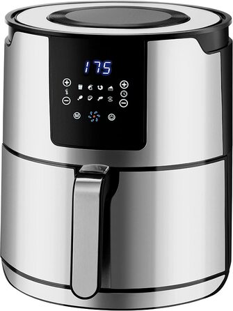 Аерофритюрниця Emerio XXL 13л Airfryer AF-121914: розумна мультипіч з ротисаром, кошиком та функцією сушіння, 1800 Вт, чорна