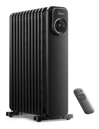 Масляний радіатор Midea NY2311-24UR, 2300Вт, 11 секцій, з пультом ДК та LED-дисплеєм, чорний