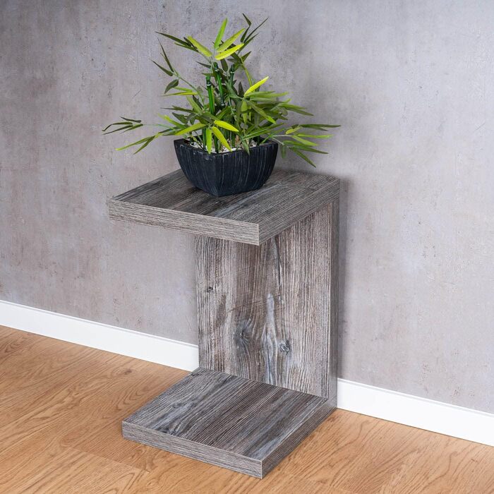 Журнальний стіл levandeo Coco 32x32x50 см, чорний, вінтаж, дерев'яний, shabby chic, для вітальні, без складання