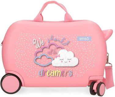 Дитяча валіза Enso Dreamer, рожева, 45x31x20 см, ABS пластик, 27,9 л, 1,8 кг, 2 колеса, ручна поклажа