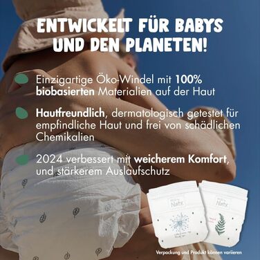 Дитячі підгузки Naty Baby для новонароджених, розмір 1 (2–5 кг), 100 шт.