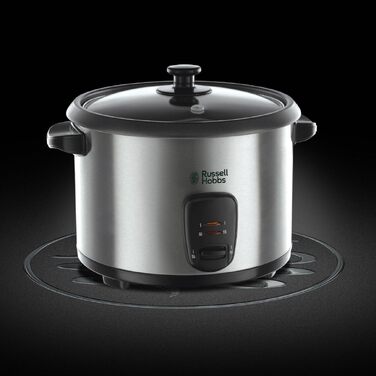 Рисівварка Russell Hobbs 1.8л з функцією пароварки, нержавіюча сталь, скляна кришка, антипригарне покриття, ложка та мірний стакан