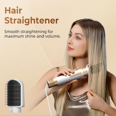 UKLISS Hairstyler 7 в 1: Професійний фен-щітка, стайлер для волосся, повітряна щітка, випрямляч (110 000 RPM) - білий подарунковий набір для жінок