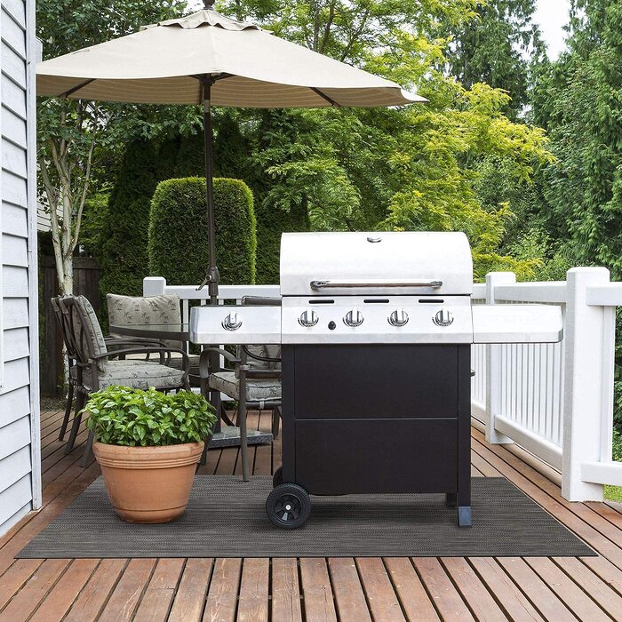 Захисний килимок для гриля Floordirekt Grillmatte (180x180 см, Генуя) під газовий та вугільний гриль для саду та тераси