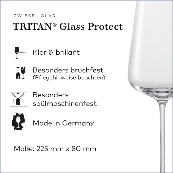 Бокали для білого вина Zwiesel Glas Vervino Riesling, 2 шт., тритан-кристал, німецьке виробництво, підходять для миття в посудомийній машині