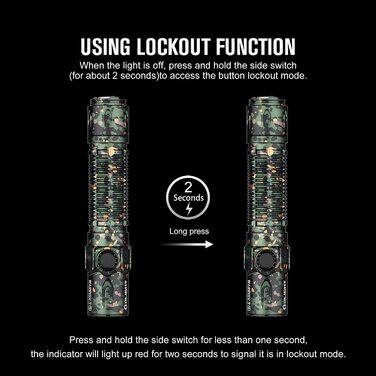 Ліхтарик тактичний OLIGHT Warrior 3S, 2300 люмен, 5 режимів, USB-зарядка, з датчиком відстані, водонепроникний IPX8, для кемпінгу, туризму, пошуку, синій
