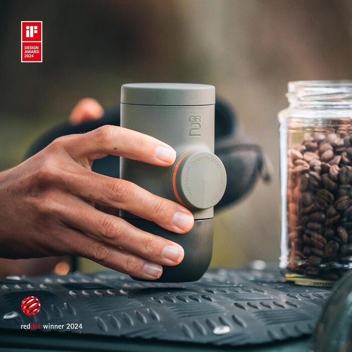 WACACO Minipresso GR2 - портативна кавомашина для кемпінгу (сіро-оливковий)