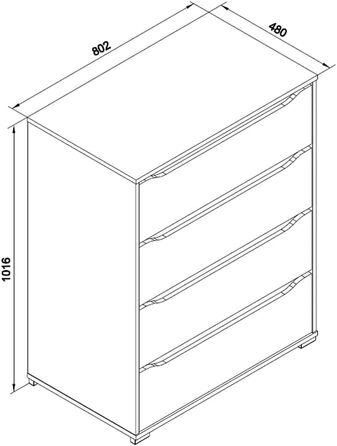 Комод Vicco Ruben білий 80x102 см, великий розмір