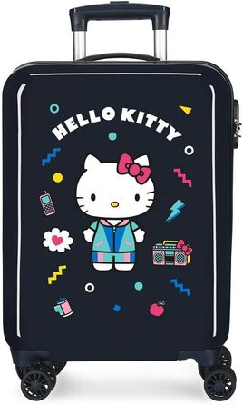 Дитяча валіза Hello Kitty, замок, 35л, ABS, синя, 4 колеса, 38x55x20 см, ручна поклажа