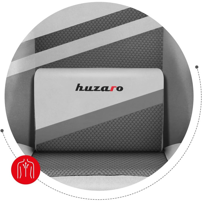 Ігрове крісло Huzaro Force 4.4 White Mesh, ергономічне, з підголівником і поперековою подушкою, до 130 кг, регулювання висоти, гойдалка, тканина, біле