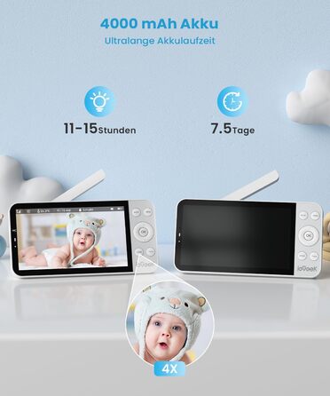 Радіоняня ieGeek з камерою 2.5K/4MP, 5.5