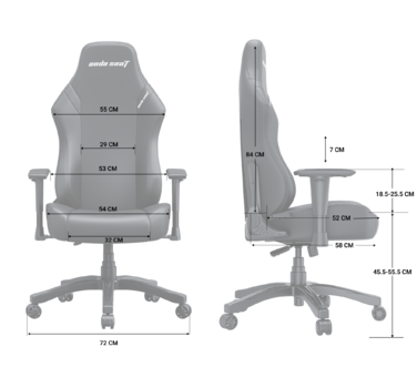 Крісло ігрове Anda Seat Luna Dark Grey fabric Size L