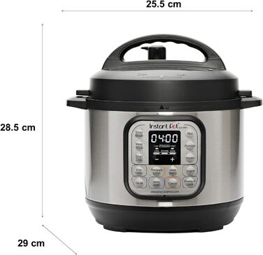 Мультиварка Instant Pot Duo 3л – електрична, 7-в-1, з нержавіючої сталі, скороварка, рисоварка, пароварка, йогуртниця