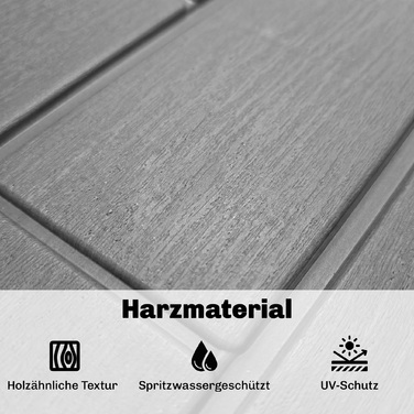 Водонепроникний садовий ящик Gartenbox 227 л з замком, стійкий до УФ-випромінювання, з деревним декором, 106,5x43x54,5 см, сірий