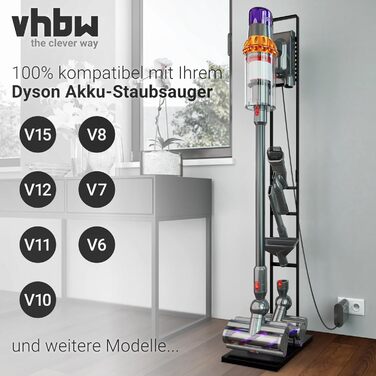 Підставка-утримувач для пилососа vhbw, сумісна з Dyson V7/V8, акумуляторний ручний пилосос, темно-сіра