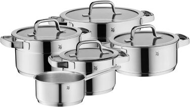 Набір каструль WMF Compact Cuisine 5 предметів, індукційний, нержавіюча сталь, з кришками, полірований Cromargan, без покриття, з внутрішньою шкалою