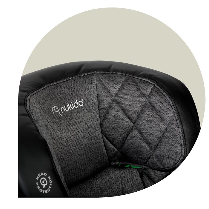 Автокрісло Nukido для дітей 15-36 кг, 4-12 років, ISOFIX, регулювання підголівника та нахилу, Louis (темно-сірий)