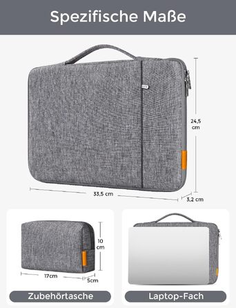 Чохол-сумка для ноутбука DOMISO для MacBook Pro 14 дюймів, захисний м'який кейс, середньо-сірий