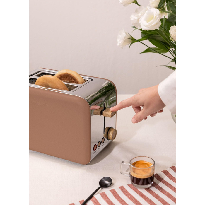 Тостер CREATE TOAST Retro 750W: 6 режимів, піддон для крихт, розморожування, підігрів, широкі слоти