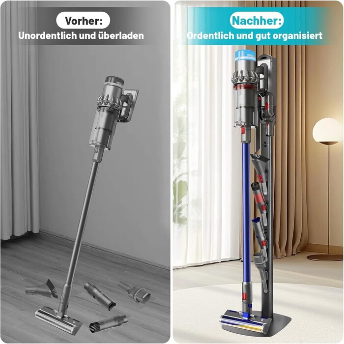 Тримач для пилососа Dyson Gen5 V16 V15 V12 V11 V10 V8 V7 V6: підлогова станція для зарядки та зберігання без свердління