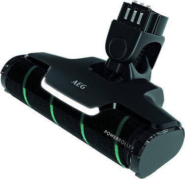 AEG AZE137 Power-Softrolle для пилососа, насадка для твердих підлог, потужне всмоктування, LED підсвітка, збір дрібного пилу та великих часток, делікатне очищення, сумісна з QX6, QX7, QX8-2, QX9, чорна