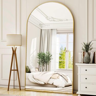 Дзеркало в повний зріст BEAUTYPEAK 142x52 см, настінне або підлогове, золоте, для спальні, вітальні або гардеробної
