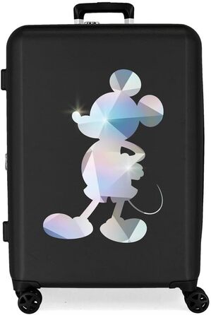 Валіза Disney 100 Mickey Silver середня, чорна, ABS, TSA, 81 л