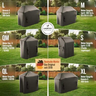 Водонепроникний чохол для газового гриля AMZBBQ Premium (80 x 115 x 65 см) — погодостійкий та міцний захисний чохол для Weber Spirit E-210, E-215, E-220S