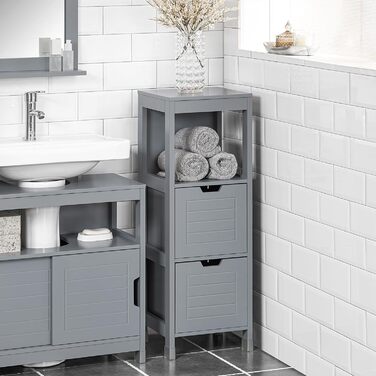 Тумба для ванної SoBuy FRG127-SG, темно-сіра, з ніжками, 30x90x30 см