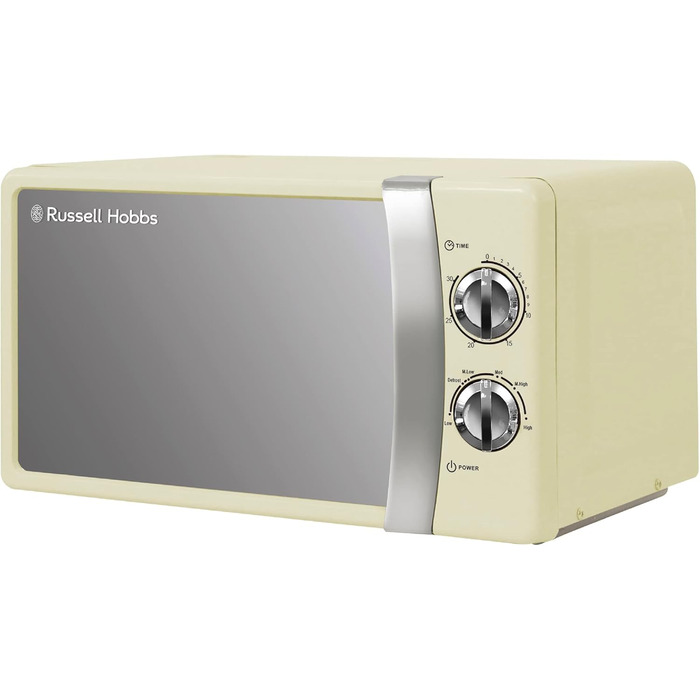 Мікрохвильова піч Russell Hobbs RHMM701C Solo, 17 л, 700 Вт, кремовий колір - з таймером, розморожуванням та 5 рівнями потужності