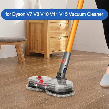 Електрична насадка для вологого прибирання DrRobor для пилососа Dyson V11/V10/V7/V8/V15, знімний водяний бак, 12 мопів, багаторазові