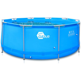 Басейн каркасний your GEAR, стальний, круглий/прямокутний/квадратний, висота 70-122 см, для саду, синій, різні розміри (300x200, 300x300, 400x200, Ø366 см, Ø457 см, Ø366x122 см)