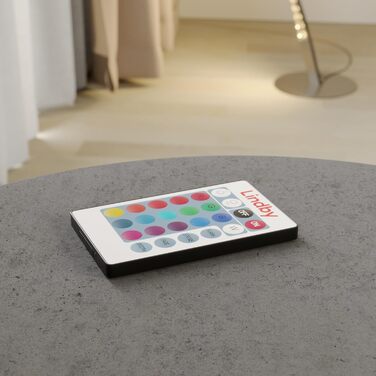 LED торшер Lindby з RGB-підсвіткою та димером, керування пультом, світлодіодна лампа-стовп для вітальні, ігрова декораційна підлогова лампа