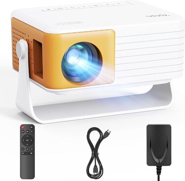 Міні проектор YOTON Y3 1080P: портативний для кінотеатру вдома, з авто-корекцією та HDMI/USB/Phone/PS5, жовтий