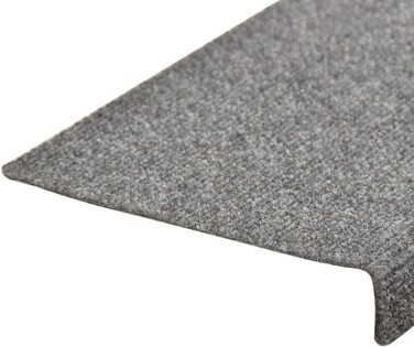 vidaXL Набір з 10 килимків для сходів, світло-сірий, самоклеючі, 65x21x4 см, голкопробивний войлок