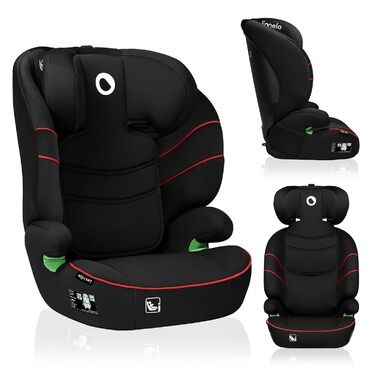 Автокрісло Lionelo Lars i-Size 100–150 см, Група 2/3, чорно-червоне, з регулюванням підголівника та бічними захистом