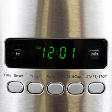 Кавоварка Kenmore на 12 чашок, 1,8 л, програмована, з таймером, швидким заварюванням, багаторазовим фільтром, скляною колбою, цифровим дисплеєм, вугільним водяним фільтром, червона