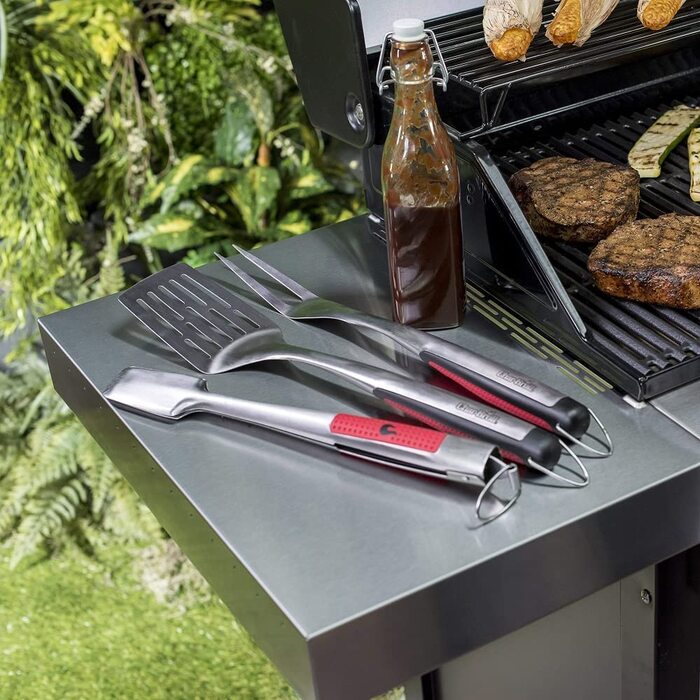 Char-Broil Comfort Grip набір для грилю, 3 предмети, нержавіюча сталь