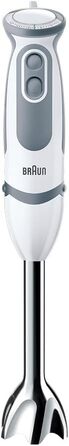 Блендер Braun MultiQuick 5 Vario MQ 5207WH, 1000 Вт, з насадками, нержавіюча сталь, білий/сірий