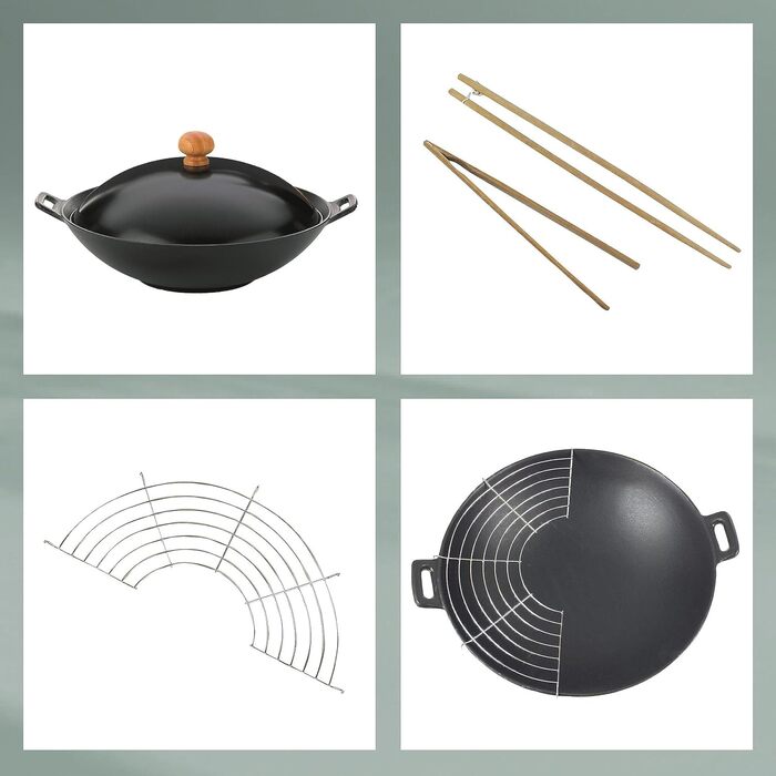 Kela Wok-набір з кришкою, індукційний, 36 см, чорний, для азіатської кухні