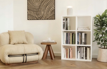Стелаж TopEshop білий, ламінована плита, 6 полиць, 90x60x30 см