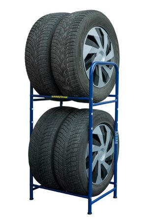 Стеляж для шин Goodyear на 4 шини, блакитний, 2 рівні, регульована висота, до 120 кг
