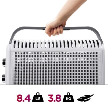Електрообігрівач Duronic HV180 1800Вт з мікатермічним нагрівом, швидкий старт за 1 хвилину, енергоощадний, з термостатом для дому, офісу та спальні