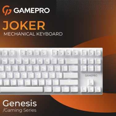 Дротова механічна клавіатура GamePro Genesis Joker (MK124W) 87% Red switches